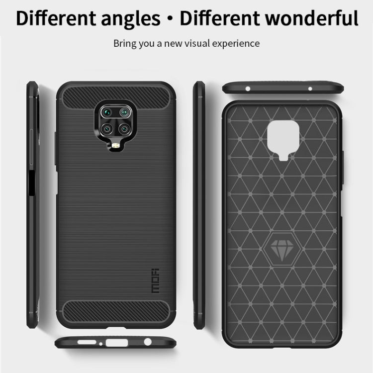 For Xiaomi Redmi Note 9s / Note 9 Pro / Note 9 Pro Max / Foco M2 Pro MOFI Gentleness Series Brushed Texture Carbon Fiber Soft TPU Case(Black) - Xiaomi Cases by MOFI | Online Shopping South Africa | PMC TechLife | Buy Now Pay Later Mobicred