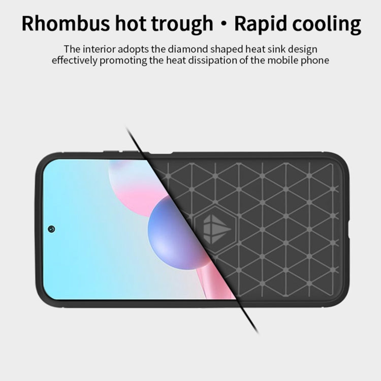 For Xiaomi Redmi Note 10 / Note 10S MOFI Gentleness Series Brushed Texture Carbon Fiber Soft TPU Case(Red) - Xiaomi Cases by MOFI | Online Shopping South Africa | PMC TechLife | Buy Now Pay Later Mobicred