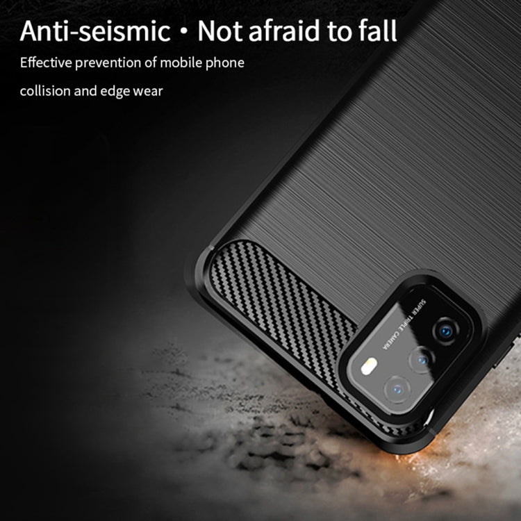 For Xiaomi Poco M3 / Redmi 9T MOFI Gentleness Series Brushed Texture Carbon Fiber Soft TPU Case(Red) - Xiaomi Cases by MOFI | Online Shopping South Africa | PMC TechLife | Buy Now Pay Later Mobicred
