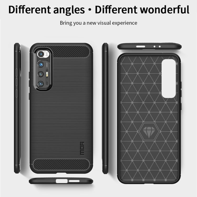 For Xiaomi Mi 10S MOFI Gentleness Series Brushed Texture Carbon Fiber Soft TPU Case(Blue) - Xiaomi Cases by MOFI | Online Shopping South Africa | PMC TechLife | Buy Now Pay Later Mobicred