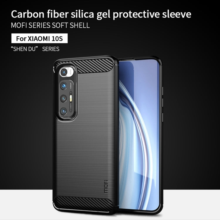 For?Xiaomi Mi 10S MOFI Gentleness Series Brushed Texture Carbon Fiber Soft TPU Case(Grey) - Xiaomi Cases by MOFI | Online Shopping South Africa | PMC TechLife | Buy Now Pay Later Mobicred