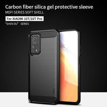 For Xiaomi Mi 10T / 10T Pro / Redmi  K30S MOFI Gentleness Series Brushed Texture Carbon Fiber Soft TPU Case(Black) - Xiaomi Cases by MOFI | Online Shopping South Africa | PMC Jewellery