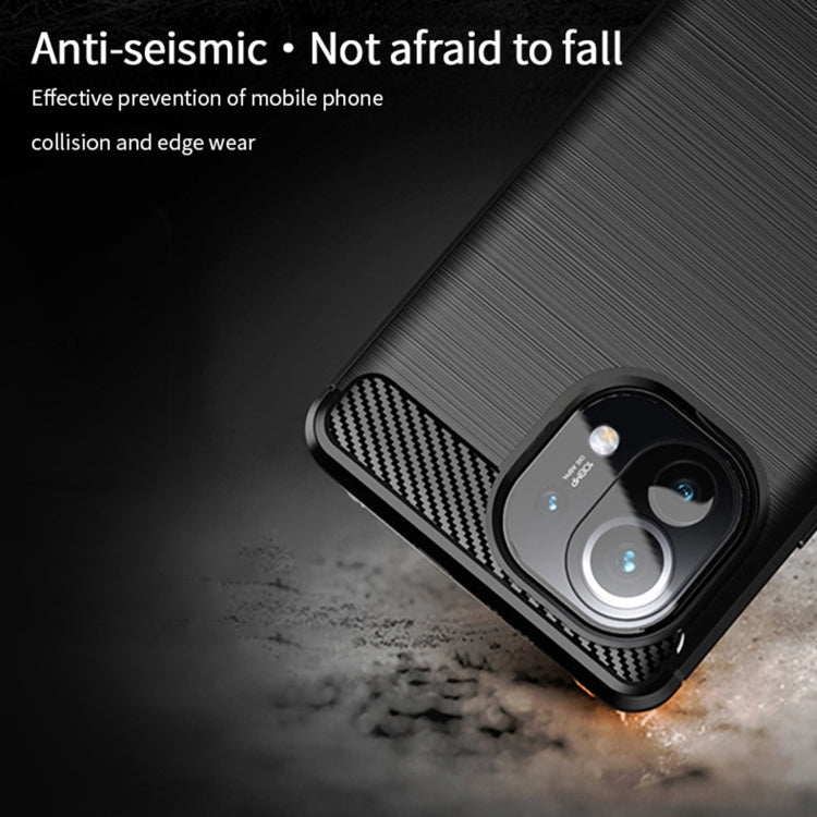 For Xiaomi Mi 11 MOFI Gentleness Series Brushed Texture Carbon Fiber Soft TPU Case(Blue) - Xiaomi Cases by MOFI | Online Shopping South Africa | PMC TechLife