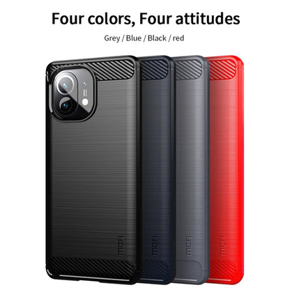 For Xiaomi Mi 11 MOFI Gentleness Series Brushed Texture Carbon Fiber Soft TPU Case(Grey) - Xiaomi Cases by MOFI | Online Shopping South Africa | PMC Jewellery