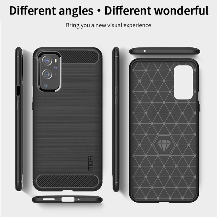 For OnePlus 9 MOFI Gentleness Series Brushed Texture Carbon Fiber Soft TPU Case(Black) - OnePlus Cases by MOFI | Online Shopping South Africa | PMC TechLife | Buy Now Pay Later Mobicred
