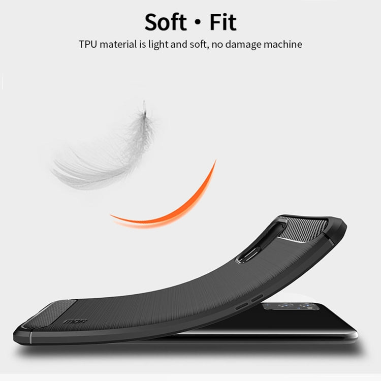 For OnePlus 9 MOFI Gentleness Series Brushed Texture Carbon Fiber Soft TPU Case(Red) - OnePlus Cases by MOFI | Online Shopping South Africa | PMC TechLife | Buy Now Pay Later Mobicred