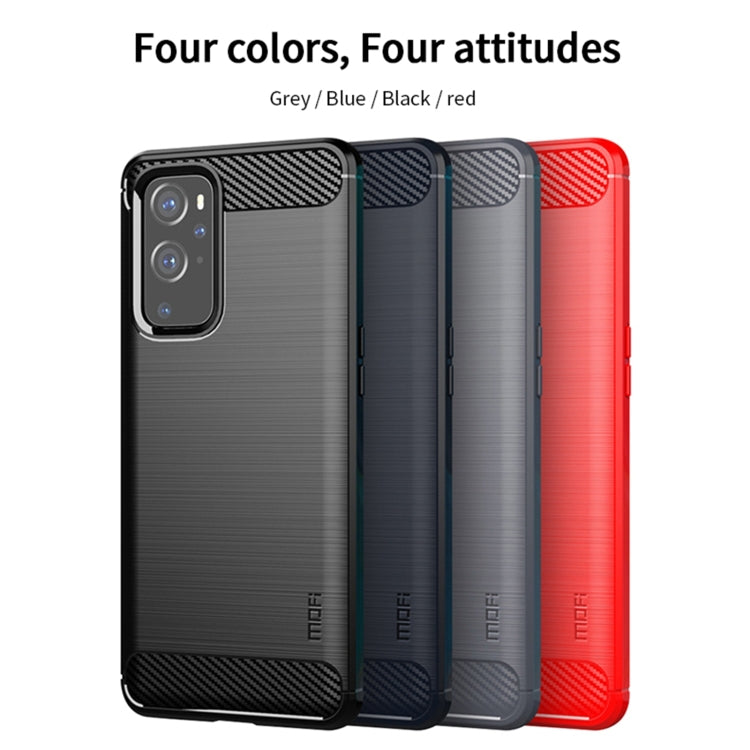 For OnePlus 9 MOFI Gentleness Series Brushed Texture Carbon Fiber Soft TPU Case(Red) - OnePlus Cases by MOFI | Online Shopping South Africa | PMC TechLife | Buy Now Pay Later Mobicred