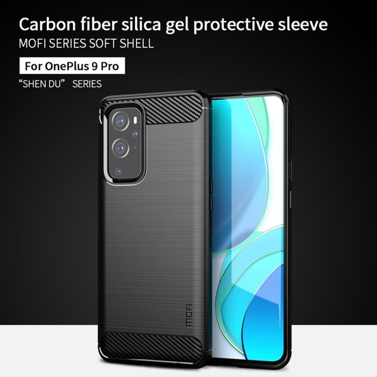 For OnePlus 9 Pro MOFI Gentleness Series Brushed Texture Carbon Fiber Soft TPU Case(Black) - OnePlus Cases by MOFI | Online Shopping South Africa | PMC TechLife | Buy Now Pay Later Mobicred