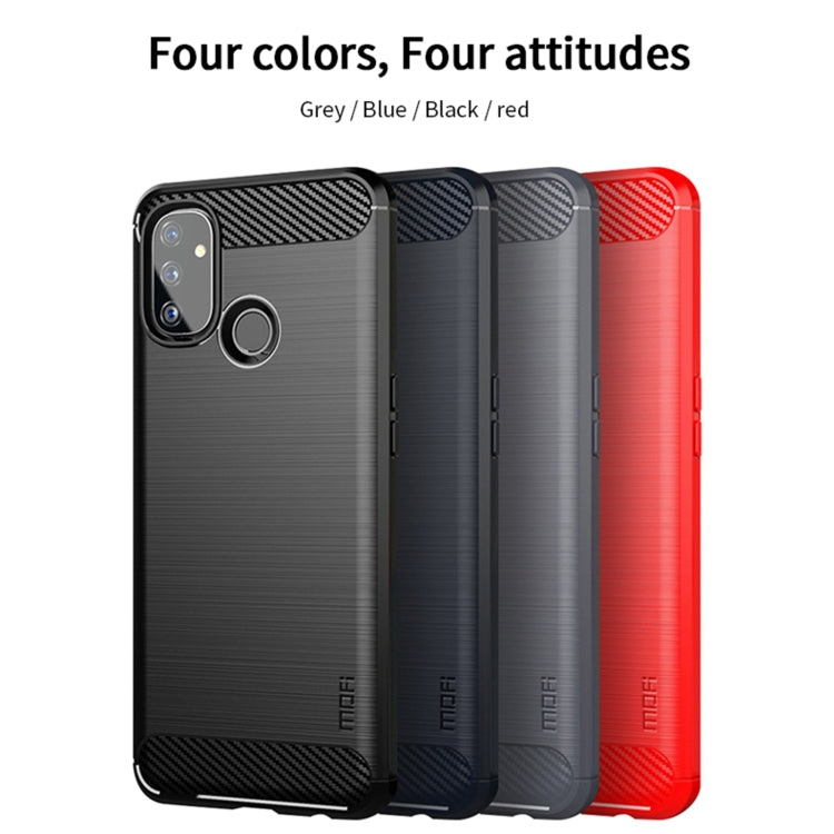 For OnePlus Nord N100 MOFI Gentleness Series Brushed Texture Carbon Fiber Soft TPU Case(Grey) - OnePlus Cases by MOFI | Online Shopping South Africa | PMC TechLife | Buy Now Pay Later Mobicred