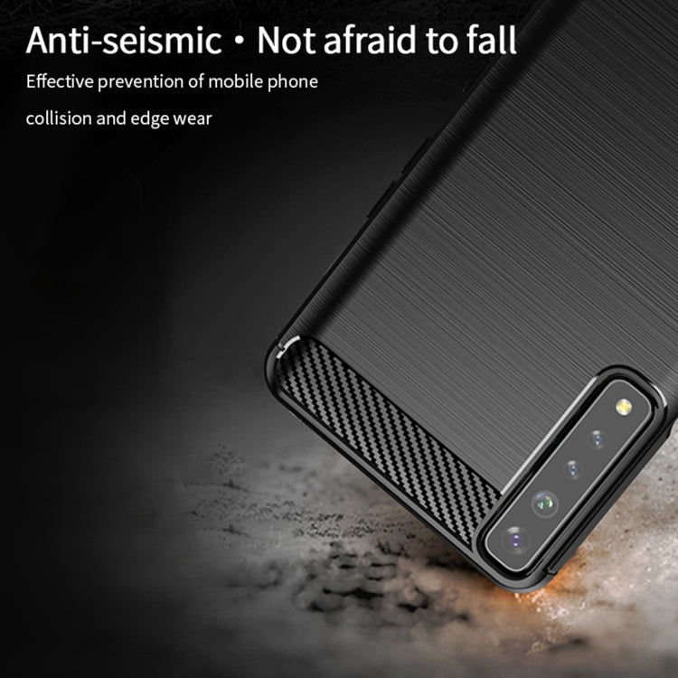 For LG Stylo 7 4G MOFI Gentleness Series Brushed Texture Carbon Fiber Soft TPU Case(Grey) - LG by MOFI | Online Shopping South Africa | PMC TechLife | Buy Now Pay Later Mobicred