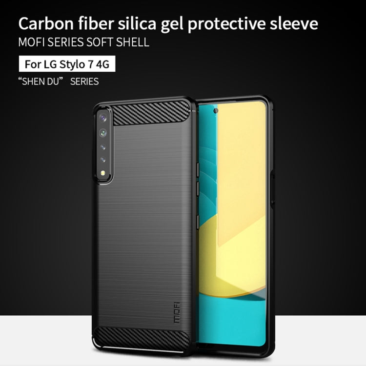 For LG Stylo 7 4G MOFI Gentleness Series Brushed Texture Carbon Fiber Soft TPU Case(Red) - LG by MOFI | Online Shopping South Africa | PMC TechLife