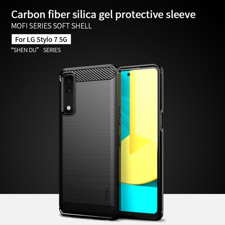 For LG Stylo 7 5G MOFI Gentleness Series Brushed Texture Carbon Fiber Soft TPU Case(Black) - LG Cases by MOFI | Online Shopping South Africa | PMC TechLife | Buy Now Pay Later Mobicred