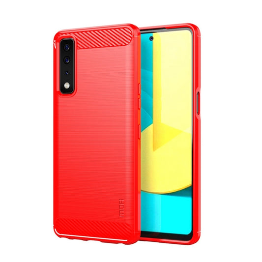 For LG Stylo 7 5G MOFI Gentleness Series Brushed Texture Carbon Fiber Soft TPU Case(Red) - LG by MOFI | Online Shopping South Africa | PMC Jewellery | Buy Now Pay Later Mobicred