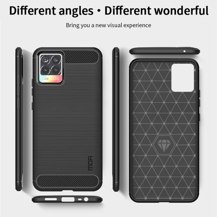 For OPPO Realme 8 / 8 Pro MOFI Gentleness Series Brushed Texture Carbon Fiber Soft TPU Case(Black) - Realme Cases by MOFI | Online Shopping South Africa | PMC TechLife