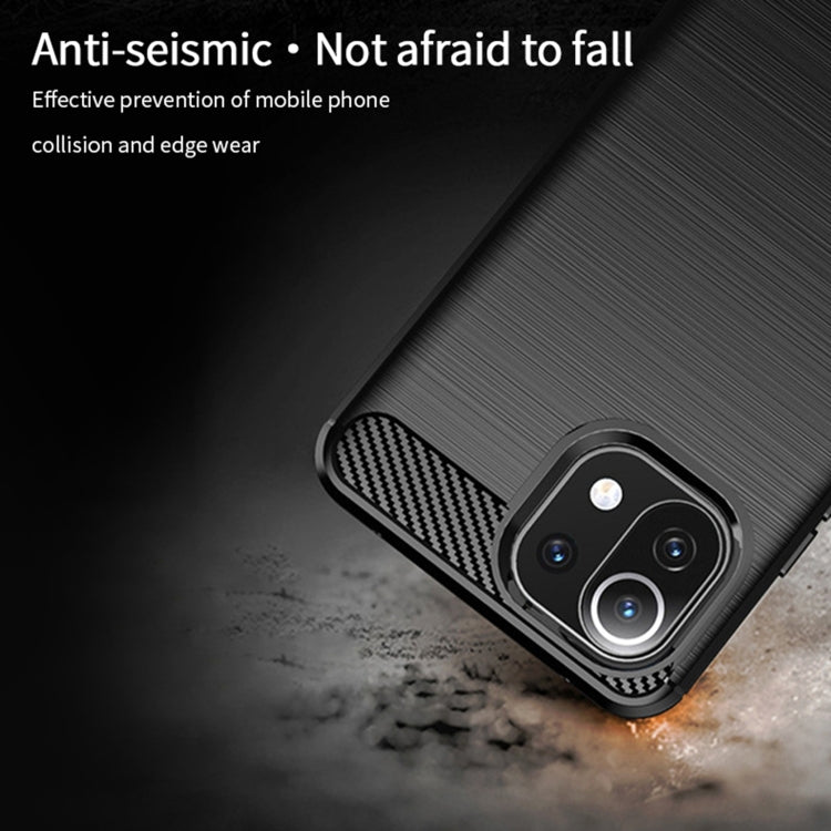 For Xiaomi Mi 11 Lite MOFI Gentleness Series Brushed Texture Carbon Fiber Soft TPU Case(Red) - Xiaomi Cases by MOFI | Online Shopping South Africa | PMC TechLife | Buy Now Pay Later Mobicred
