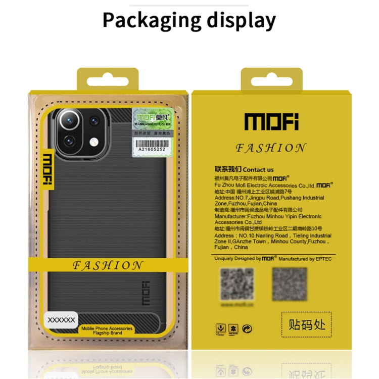 For Xiaomi Mi 11 Lite MOFI Gentleness Series Brushed Texture Carbon Fiber Soft TPU Case(Red) - Xiaomi Cases by MOFI | Online Shopping South Africa | PMC TechLife | Buy Now Pay Later Mobicred
