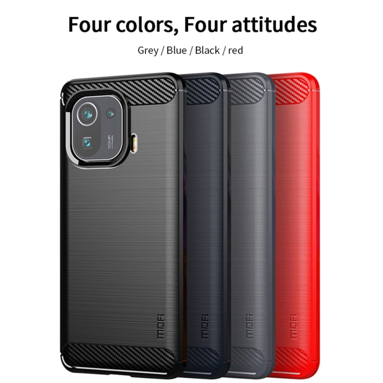 For Xiaomi Mi 11 Pro MOFI Gentleness Series Brushed Texture Carbon Fiber Soft TPU Case(Blue) - Xiaomi Cases by MOFI | Online Shopping South Africa | PMC TechLife | Buy Now Pay Later Mobicred