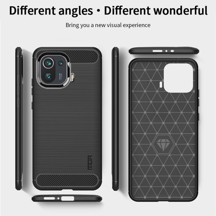 For Xiaomi Mi 11 Pro MOFI Gentleness Series Brushed Texture Carbon Fiber Soft TPU Case(Gray) - Xiaomi Cases by MOFI | Online Shopping South Africa | PMC TechLife | Buy Now Pay Later Mobicred