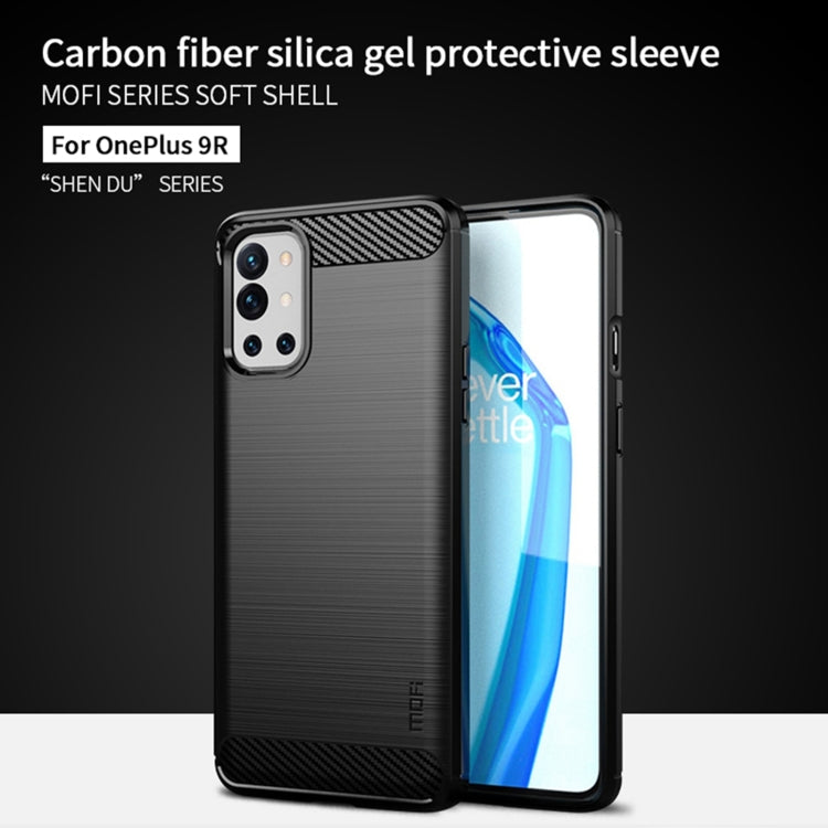 For OnePlus 9R MOFI Gentleness Series Brushed Texture Carbon Fiber Soft TPU Case(Blue) - OnePlus Cases by MOFI | Online Shopping South Africa | PMC TechLife | Buy Now Pay Later Mobicred
