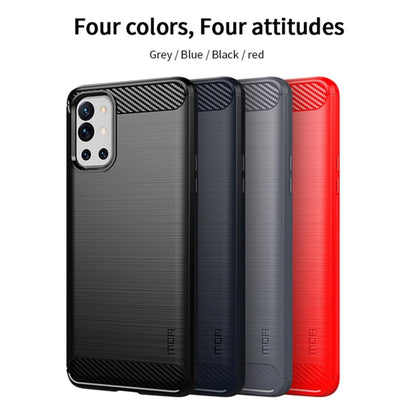 For OnePlus 9R MOFI Gentleness Series Brushed Texture Carbon Fiber Soft TPU Case(Blue) - OnePlus Cases by MOFI | Online Shopping South Africa | PMC Jewellery