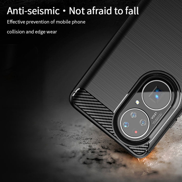 For Huawei P50 Pro MOFI Gentleness Series Brushed Texture Carbon Fiber Soft TPU Case(Black) - Huawei Cases by MOFI | Online Shopping South Africa | PMC TechLife | Buy Now Pay Later Mobicred