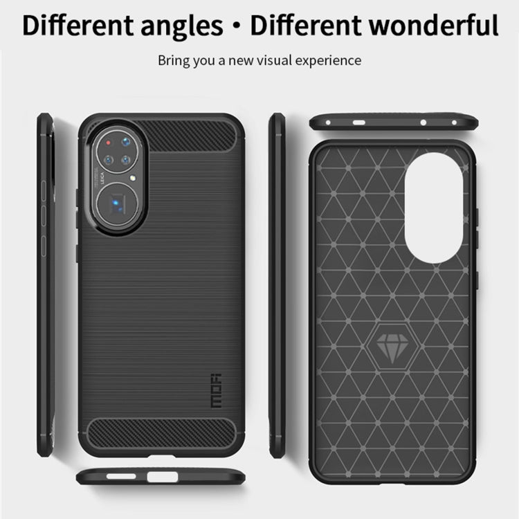 For Huawei P50 Pro MOFI Gentleness Series Brushed Texture Carbon Fiber Soft TPU Case(Red) - free shipping - PMC TechLife - Order now!
