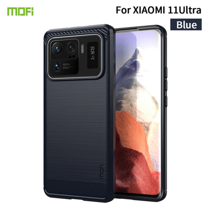 For Xiaomi Mi 11 Ultra MOFI Gentleness Series Brushed Texture Carbon Fiber Soft TPU Case(Blue) - Xiaomi Cases by MOFI | Online Shopping South Africa | PMC Jewellery