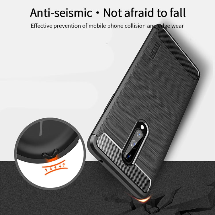 For OnePlus 8 MOFI Gentleness Series Brushed Texture Carbon Fiber Soft TPU Case(Black) - OnePlus Cases by MOFI | Online Shopping South Africa | PMC TechLife | Buy Now Pay Later Mobicred