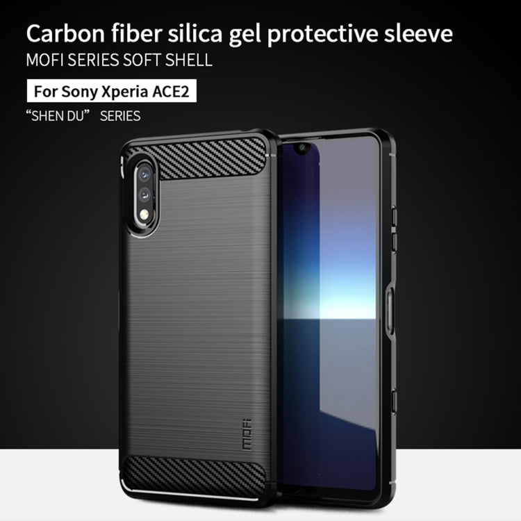 For Sony Xperia ACE ll MOFI Gentleness Series Brushed Texture Carbon Fiber Soft TPU Case(Gray) - Sony Cases by MOFI | Online Shopping South Africa | PMC TechLife