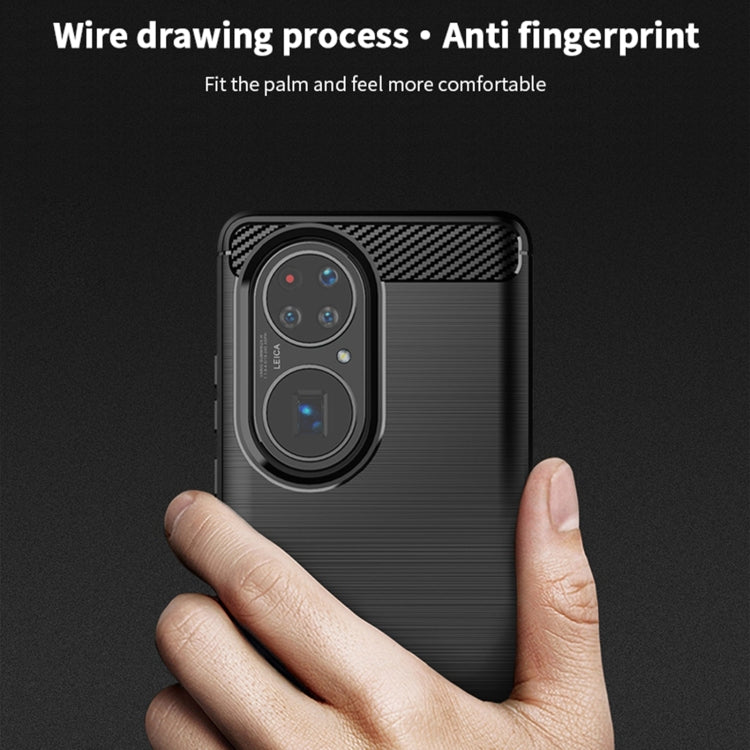 For Huawei P50 MOFI Gentleness Series Brushed Texture Carbon Fiber Soft TPU Case(Black) - Huawei Cases by MOFI | Online Shopping South Africa | PMC TechLife | Buy Now Pay Later Mobicred