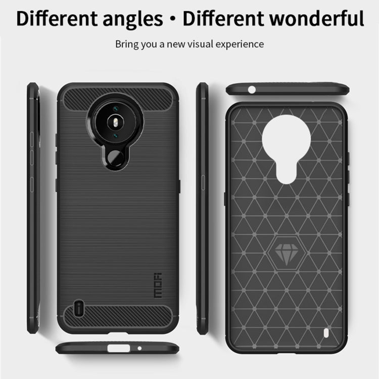 For Nokia 1.4 MOFI Gentleness Series Brushed Texture Carbon Fiber Soft TPU Case(Black) - Nokia Cases by MOFI | Online Shopping South Africa | PMC TechLife