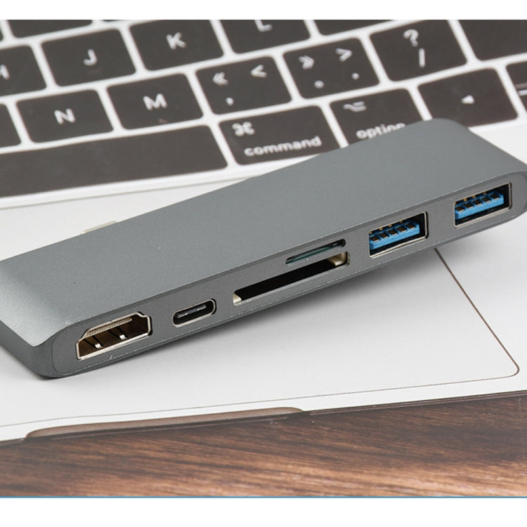 WS-15 6 in 1 Type-C to HDMI + USB 3.0 x 2 + SD + TF + PD HUB Converter - USB HUB by PMC Jewellery | Online Shopping South Africa | PMC Jewellery | Buy Now Pay Later Mobicred