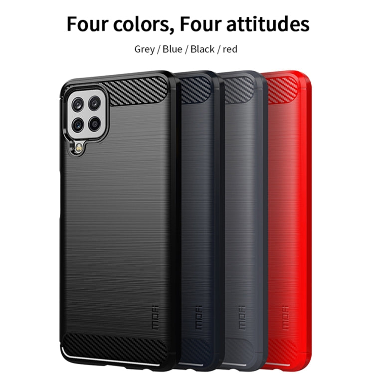 For Samsung Galaxy A22 4G MOFI Gentleness Series Brushed Texture Carbon Fiber Soft TPU Case(Blue) - free shipping - PMC TechLife - Order now!