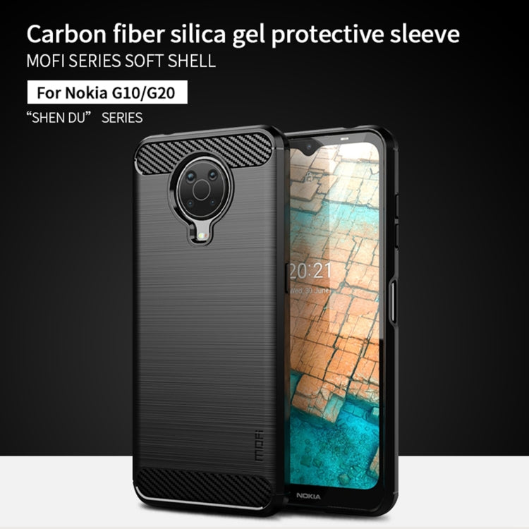 For Nokia G10 / G20 / 6.3 MOFI Gentleness Series Brushed Texture Carbon Fiber Soft TPU Case(Red) - Nokia Cases by MOFI | Online Shopping South Africa | PMC TechLife