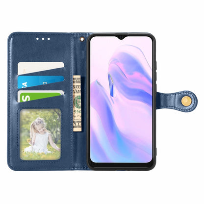 For Blackview A70 Solid Color Leather Buckle Phone Case with Lanyard & Photo Frame & Card Slot & Wallet & Stand Function(Blue) - More Brand by PMC Jewellery | Online Shopping South Africa | PMC Jewellery | Buy Now Pay Later Mobicred