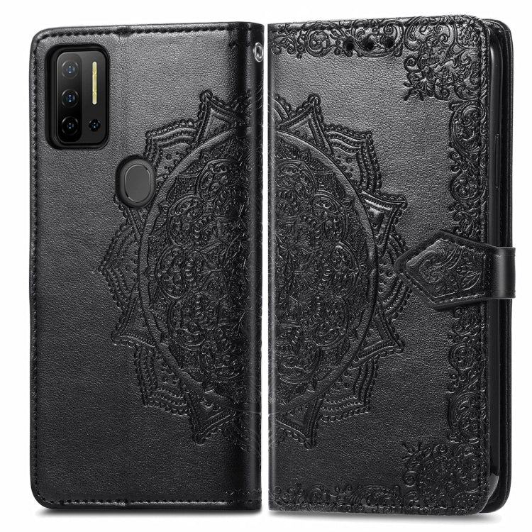For Ulefone Note 11 Plus Mandala Flower Embossed Horizontal Flip Leather Case with Bracket / Card Slot / Wallet / Lanyard(Black) - Ulefone Cases by PMC Jewellery | Online Shopping South Africa | PMC Jewellery | Buy Now Pay Later Mobicred