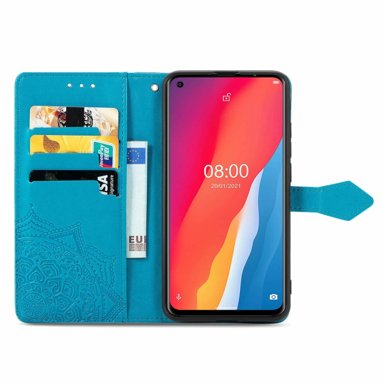 For Ulefone Note 11 Plus Mandala Flower Embossed Horizontal Flip Leather Case with Bracket / Card Slot / Wallet / Lanyard(Blue) - free shipping - PMC Jewellery - Order now!