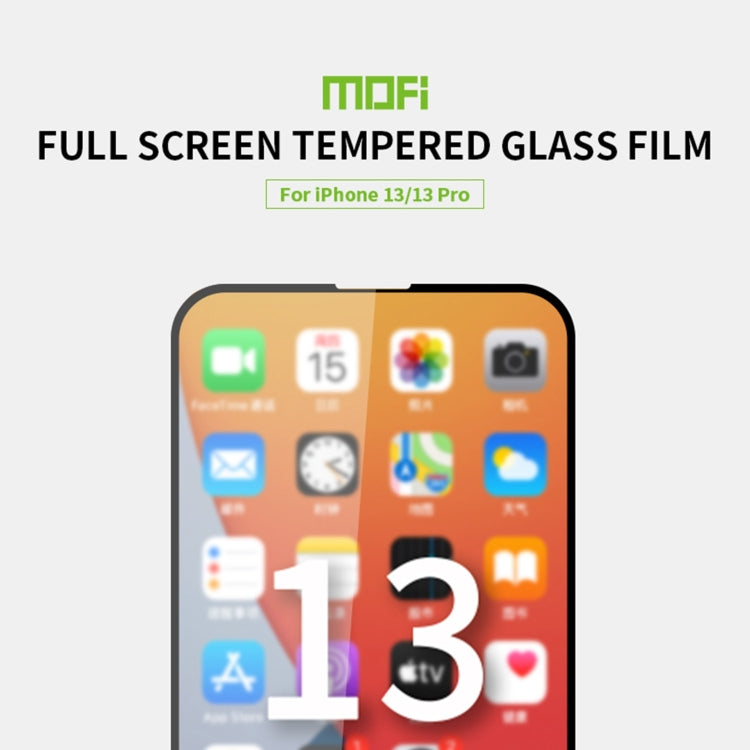 For iPhone 13 / 13 Pro MOFI 9H 2.5D Full Screen Tempered Glass Film(Black) - iPhone 13 Tempered Glass by MOFI | Online Shopping South Africa | PMC Jewellery