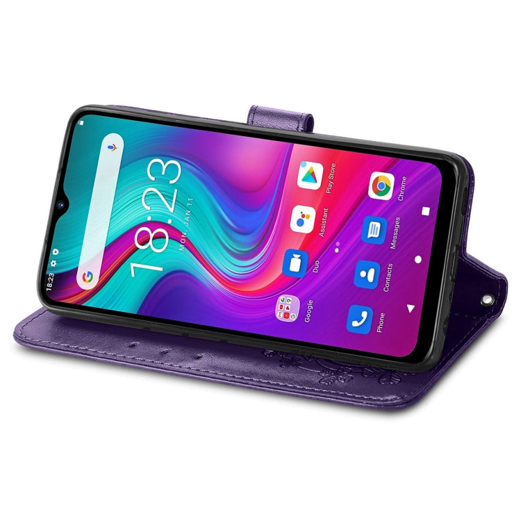 For  Doogee X96 Pro Four-leaf Clasp Embossed Buckle Mobile Phone Protection Leather Case with Lanyard & Card Slot & Wallet & Bracket Function(Purple) - More Brand by PMC TechLife | Online Shopping South Africa | PMC TechLife | Buy Now Pay Later Mobicred