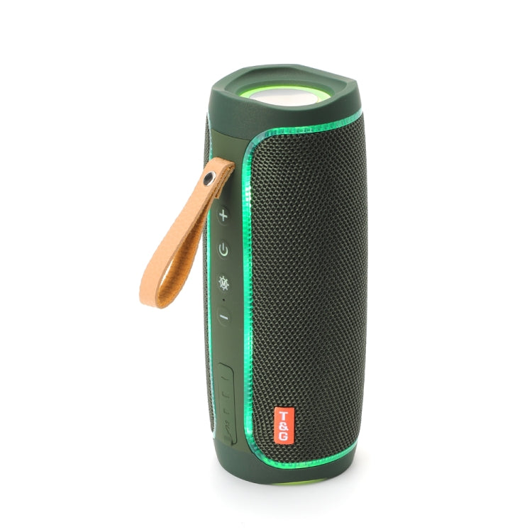 T&G TG287 LED Flashing Light Bluetooth Speaker Portable Wireless Stereo Bass Subwoofer FM / TF / USB(Green) - Desktop Speaker by T&G | Online Shopping South Africa | PMC Jewellery | Buy Now Pay Later Mobicred