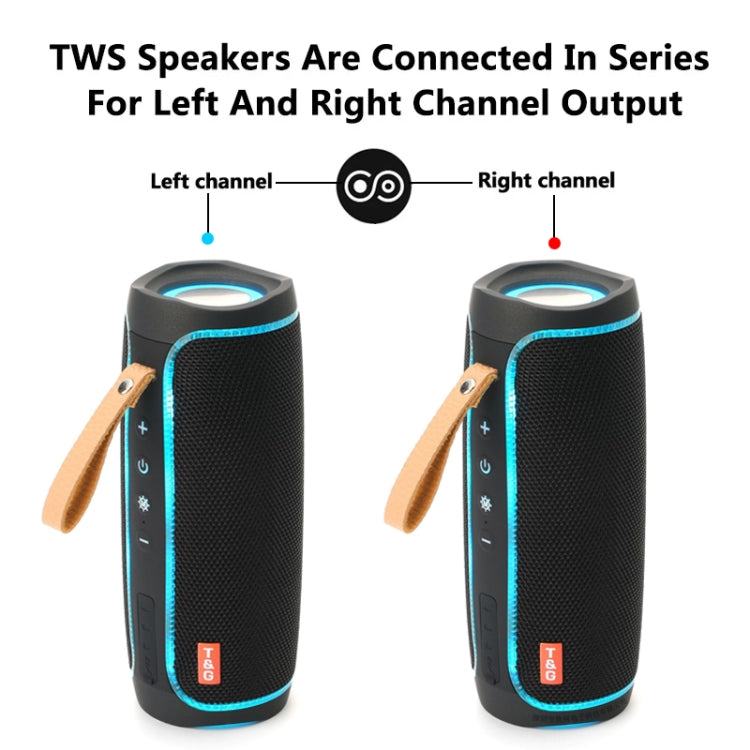 T&G TG287 LED Flashing Light Bluetooth Speaker Portable Wireless Stereo Bass Subwoofer FM / TF / USB(Blue) - Desktop Speaker by T&G | Online Shopping South Africa | PMC Jewellery | Buy Now Pay Later Mobicred