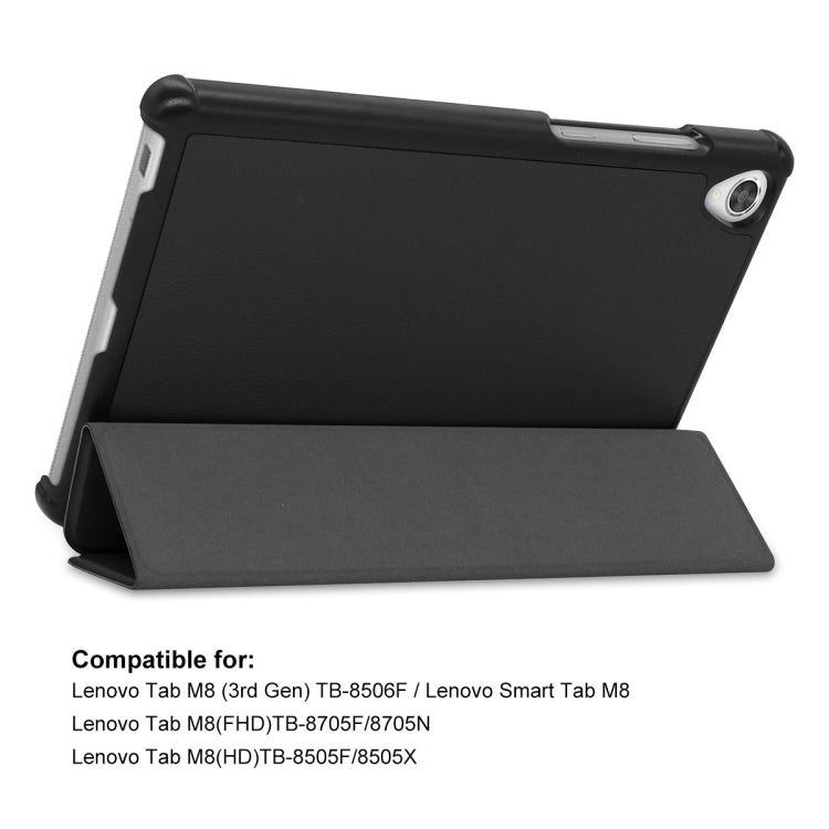 For Lenovo Tab M8 1/2/3 ENKAY Custer Texture Horizontal Flip PU+PC Leather Case with Three-folding Holder(Dark Blue) - Lenovo by ENKAY | Online Shopping South Africa | PMC TechLife | Buy Now Pay Later Mobicred
