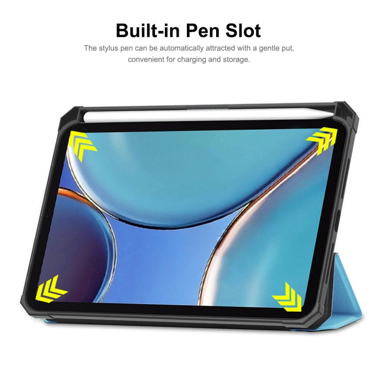 For iPad mini 2024 / mini 6 ENKAY Custer Texture Horizontal Flip PU+TPU Leather Tablet Case with Three-folding Holder & Sleep / Wake-up Function & Pen Holder(Black) - free shipping - PMc TechLife - Order now!