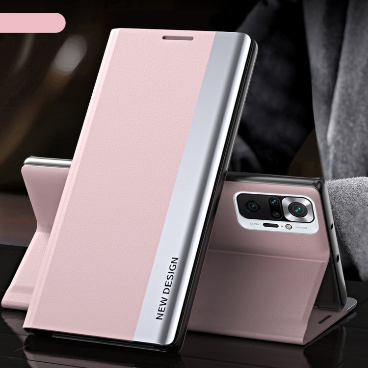 For Xiaomi Mi 10T / Mi 10T Pro Side Electroplated Magnetic Ultra-Thin Horizontal Flip Leather Case with Holder(Pink) - Xiaomi Cases by PMC Jewellery | Online Shopping South Africa | PMC Jewellery