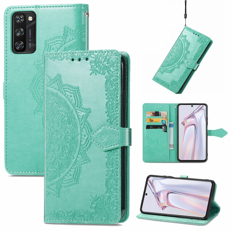 For Blackview A100 Mandala Embossing Pattern Horizontal Flip Leather Case with Holder & Card Slots & Wallet & Lanyard(Green) - More Brand by PMC Jewellery | Online Shopping South Africa | PMC Jewellery | Buy Now Pay Later Mobicred