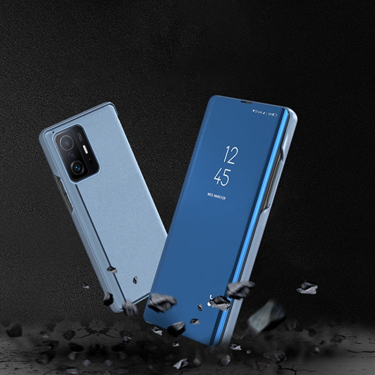 For Xiaomi Mi 11T / 11T Pro Plated Mirror Horizontal Flip Leather Case with Holder(Silver) - Xiaomi Cases by PMC TechLife | Online Shopping South Africa | PMC TechLife