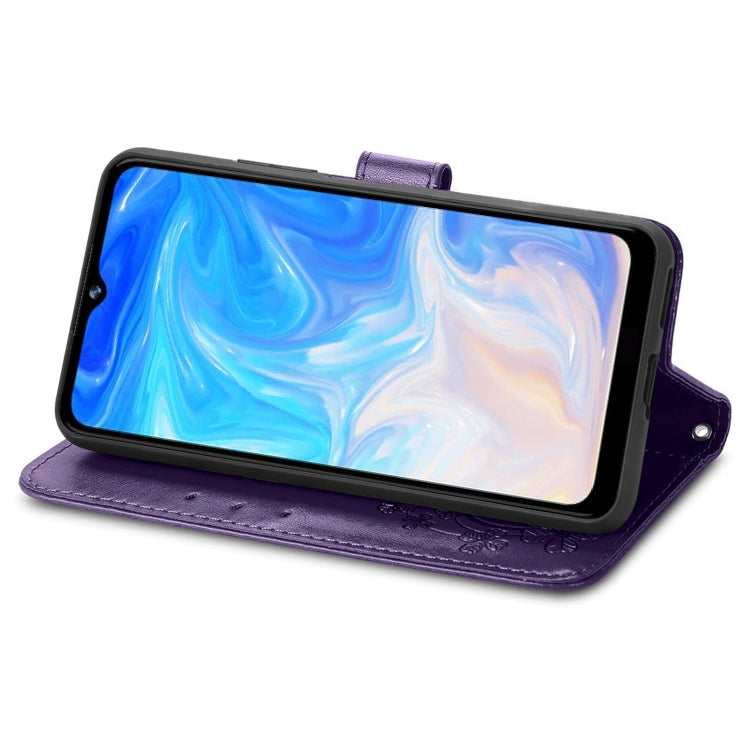 For DOOGEE N40 Pro Four-leaf Clasp Embossed Leather Case with Lanyard & Card Slot & Wallet & Holder(Purple) - More Brand by PMC TechLife | Online Shopping South Africa | PMC TechLife | Buy Now Pay Later Mobicred