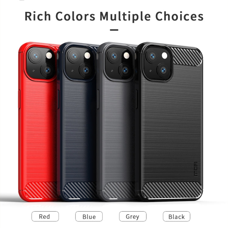 For iPhone 13 MOFI Gentleness Series Brushed Texture Carbon Fiber Soft TPU Case (Gray) - iPhone 13 Cases by MOFI | Online Shopping South Africa | PMC TechLife | Buy Now Pay Later Mobicred