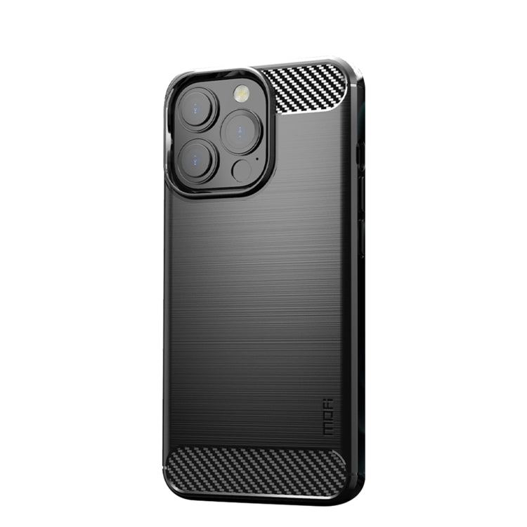 For iPhone 13 Pro Max MOFI Gentleness Series Brushed Texture Carbon Fiber Soft TPU Case  (Black) - iPhone 13 Pro Max Cases by MOFI | Online Shopping South Africa | PMC TechLife | Buy Now Pay Later Mobicred