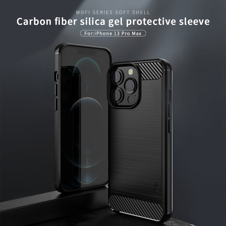 For iPhone 13 Pro Max MOFI Gentleness Series Brushed Texture Carbon Fiber Soft TPU Case  (Red) - iPhone 13 Pro Max Cases by MOFI | Online Shopping South Africa | PMC TechLife